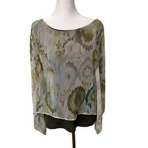 Anthropologie SweetPea flowing tank top olive color size L